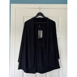 Women's Olivia Paige Black Drape Sweater Petite